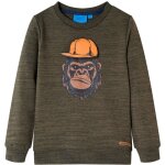 Sweatshirt pour enfants kaki foncé mélangé 104 Sweatshirt pour enfants kaki foncé mélangé 104