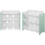 Sweeek - lot de 2 meubles de rangement pour enfant vert cladon. 18 casiers. 64x29. 5x60cm