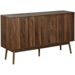 Buffet de rangement d�cor bois bois fonc�. linear. deux portes. deux �tag�res. buffet haut. vaisselier. ...