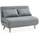 Sweeek - canap convertible 2 places scandinave - guesta - pieds bois. banquette. dossier inclinable ...