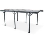 Carport de 15m� en aluminium anthracite et polycarbonate - le mans 5x3m - abri de voiture 500 x 300 x ...