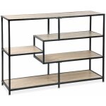 Sweeek - etagère en métal noir et décor bois - loft - bibliothèque 5 niveaux. l 114 x l 33 x h 78cm Sweeek - etagère en métal noir et décor bois - loft - bibliothèque 5 niveaux. l 114 x l 33 x h 78cm