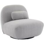 Sweeek - fauteuil pivotant 360° en bouclette texturée gris clair. piètement en métal noir mat - spino ... Sweeek - fauteuil pivotant 360° en bouclette texturée gris clair. piètement en métal noir mat - spino ...