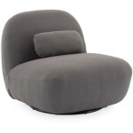 Sweeek - fauteuil pivotant 360° en bouclette texturée gris souris. piètement en métal noir mat - spino ... Sweeek - fauteuil pivotant 360° en bouclette texturée gris souris. piètement en métal noir mat - spino ...