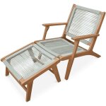 Fauteuil relax ? cuzco ? eucalyptus. corde taupe. avec repose - pieds