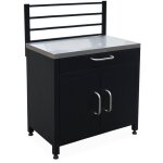 Meuble de cuisine ext�rieure en acier avec 1 tiroir et 1 porte et 1 grille de suspension l80