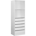 Sweeek - module dressing avec 5 tiroirs et 2 tagres. blanc. panneaux stratifis