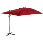 Parasol d�port� carr� 3 x 3m haut de gamme - falgos - rouge - parasol excentr� inclinable. rabattable ...