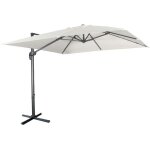 Parasol d�port� carr� 3x3m haut de gamme - falgos - ecru - parasol excentr� inclinable. rabattable et ...