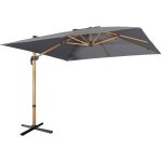 Parasol d�port� carr� 3x3m haut de gamme - falgos - gris - parasol excentr� inclinable. rabattable et ...
