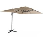 Parasol d�port� rectangulaire 3x4m - wimereux - beige - parasol excentr� inclinable et rotatif � 360�. ...