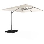 Parasol d�port� rectangulaire �cru 3x4m + dalles � lester 50x50cm