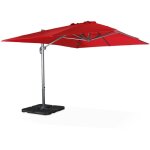 Parasol d�port� rectangulaire rouge 3x4m + dalles � lester 50x50cm