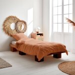 Sweeek - parure de lit gaze de coton terracotta avec taie d'oreiller 140 x 200 cm