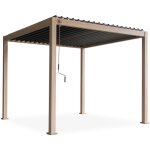 Sweeek - pergola bioclimatique aluminium coloris bois triomphe 3x3 m lames orientables