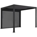 Pergola avec store bioclimatique aluminium et textil�ne triomphe anthracite 3x3 m lames orientables