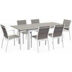 Salon de jardin table extensible - chicago 210 - table en aluminium 150 / 210cm avec rallonge et 6 assises ...