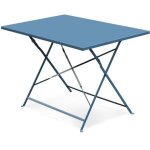Sweeek - table de jardin bistrot rectangulaire pliable m�tal 110 x 70cm, 4 places