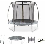 Trampoline rond � 250cm gris avec filet de protection int�rieur - pluton inner xxl? �chelle. b�che. filet ...