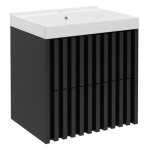 Swiss aqua technologies - meuble de salle de bain avec lavabo sat delano 60x46 cm noir mat (delano60zcum) ...