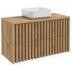 Swiss aqua technologies ? meuble de salle de bain 100x56x46 cm avec 2 tiroirs ? ch�ne mat ? delano100zdde ...