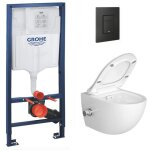 Grohe pack bati - support project + wc sans bride avec fonction bidet thermostatique + plaque noir mat ... Grohe pack bati - support project + wc sans bride avec fonction bidet thermostatique + plaque noir mat ...