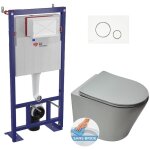Swiss aqua technologies - pack wc bti - autoportant + wc infinitio gris mat sans bride fixations invisibles ...