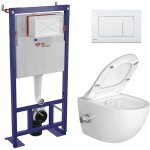 Swiss aqua technologies pack wc b�ti - autoportant + wc sans bride sat infinitio avec fonction bidet ...