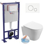 Swiss aqua technologies - pack wc b�ti - autoportant + wc sat infinitio sans bride fixations invisibles ...