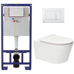 Swiss aqua technologies pack wc bti - autoportant + wc sat sans bride fixations invisibles + abattant ...