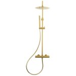 Swiss aqua technologies ? colonne de douche thermostatique satdasstkbz ? or bross� ? douche de t�te 250mm ...