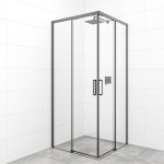 Swiss aqua technologies - tex cabine de douche carre 90x90 cm, deux portes coulissantes, noir (sattexqbb90ct) ...