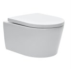 Swiss aqua technologies - wc suspendu sans bride et fixations invisibles + abattant frein de chute (satrimless ...