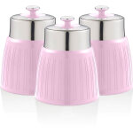 Swan - swka1024pn retro set 3 botes de rangement cuisine 1, 2l hermtiques pour ptes riz, vintage rose ...