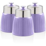 Swan - swka1024purn retro set 3 botes de rangement cuisine 1, 2l hermtiques pour ptes riz, vintage ...