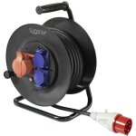 Sygonix - sy - 5806894 enrouleur de c�ble 25 m noir m�le cee 16 a 5 p�les