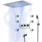 Syst�me de douche encastrable musique 64 couleurs rgb led 580380mm ensemble de douche avec 6pcs 2 pouce ...