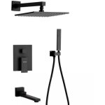 Systme de douche encastr ensemble de douche noirs colonne douche encastrable avec tte de douche 25x25cm ...