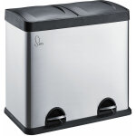 Svita - t2x24 poubelle en inox corbeille  papier poubelle de tri 48l argent