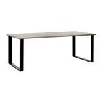 Meublorama - table 10 personnes pour salle � manger collection newton coloris ch�ne clair. pieds en m�tal. ...