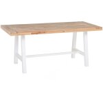 Beliani - table 170x80 cm de jardin en bois d'acacia blanc et bois clair style rustique scania Beliani - table 170x80 cm de jardin en bois d'acacia blanc et bois clair style rustique scania