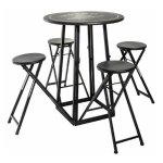 Table de jardin & 4 chaises  to paris  77cm noir