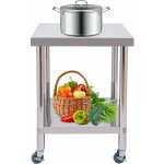 Table en acier inoxydable table de cuisine avec roulettes table de travail table de démontage gastro, ... Table en acier inoxydable table de cuisine avec roulettes table de travail table de démontage gastro, ...