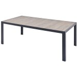 Concept - usine - table de jardin 10 places en alu et plateau effet bois lagos
