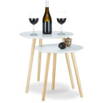 Relaxdays - table d'appoint lot de 2 gigognes scandinave nordique table basse ronde salon diam�tre 39 ...