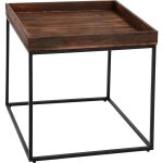 Décoshop26 - table d'appoint table basse bout de canapé en bois de paulownia marron foncé et métal 60x60x60cm ... Décoshop26 - table d'appoint table basse bout de canapé en bois de paulownia marron foncé et métal 60x60x60cm ...