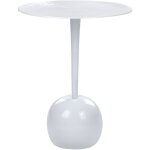Table d'appoint blanche en aluminium à socle en boule pied fin et plateau rond eucla Table d'appoint blanche en aluminium à socle en boule pied fin et plateau rond eucla