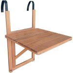 Table d'appoint en bois pour balcon. carr�e. rabattable. hauteur ajustable