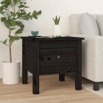 Table d'appoint bout de canap� table basse noir 40x40x39 cm bois massif de pin 20579