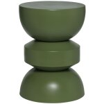 Sweeek - table d'appoint. bout de canap�. table de chevet en m�tal. vert kaki. assa. �32 x h 44. 5cm